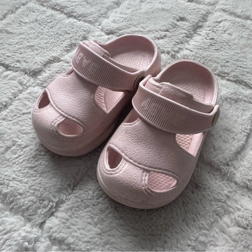 Baby | Pink Kids PVC Rubber Slippers | Size 2